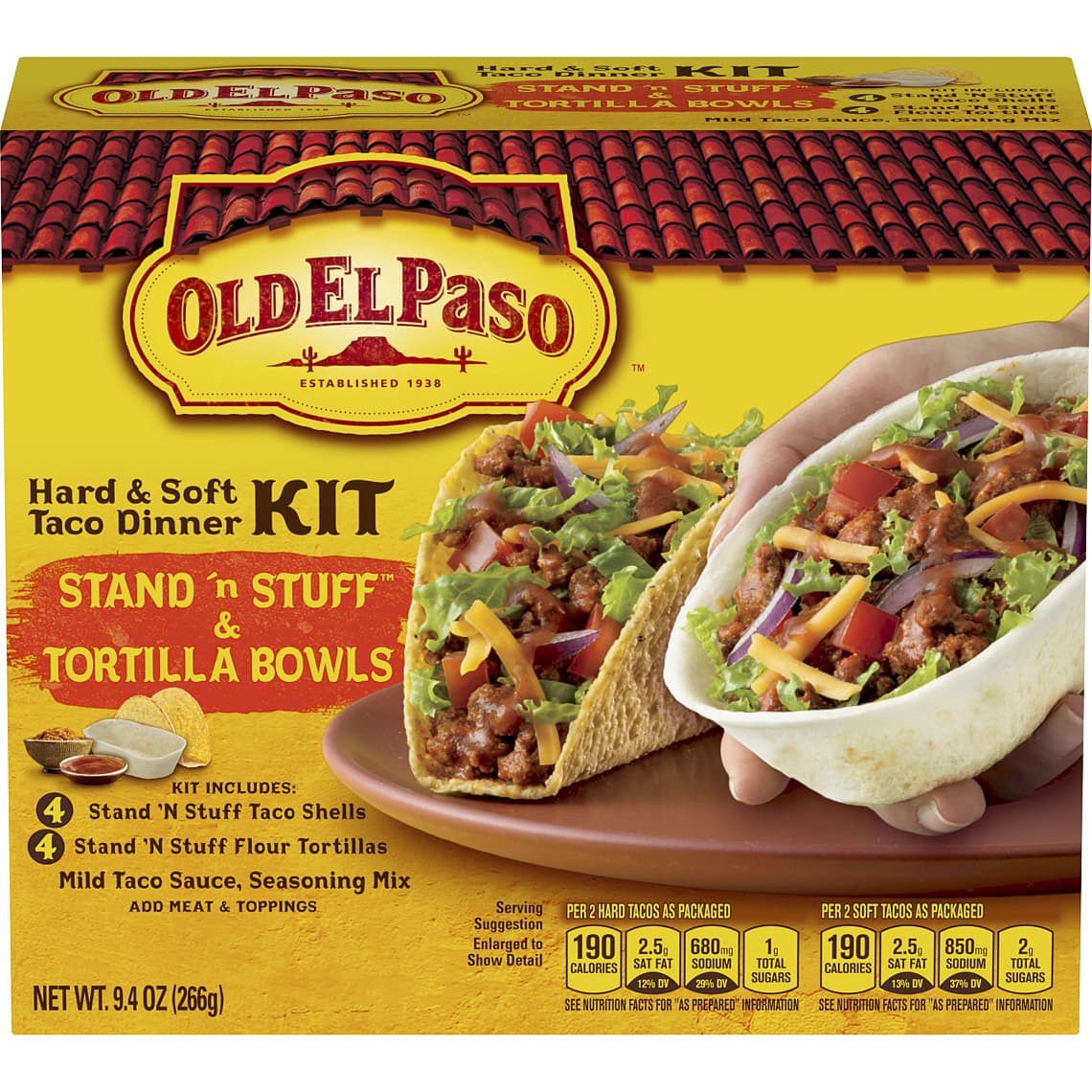 Hard And Soft Taco Dinner Kit Mexican Dishes Old El Paso 1204